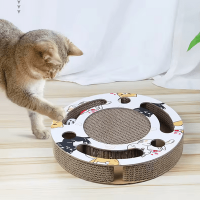 Grattoir Chat - PurrRoundScratcher™ - Chats Colorés - Chat Plaisir