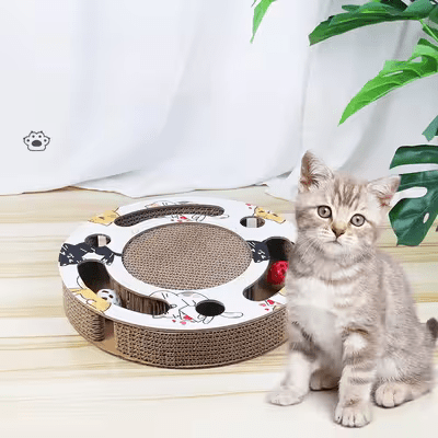Grattoir Chat - PurrRoundScratcher™ - Chats Colorés - Chat Plaisir