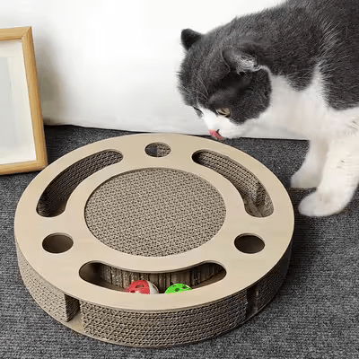 Grattoir Chat - PurrRoundScratcher™ - Minimaliste - Chat Plaisir