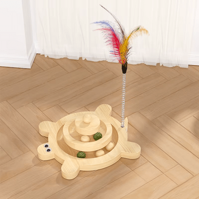 Jouet en Bois - SpinningCatToy™ - Grenouille - Chat Plaisir